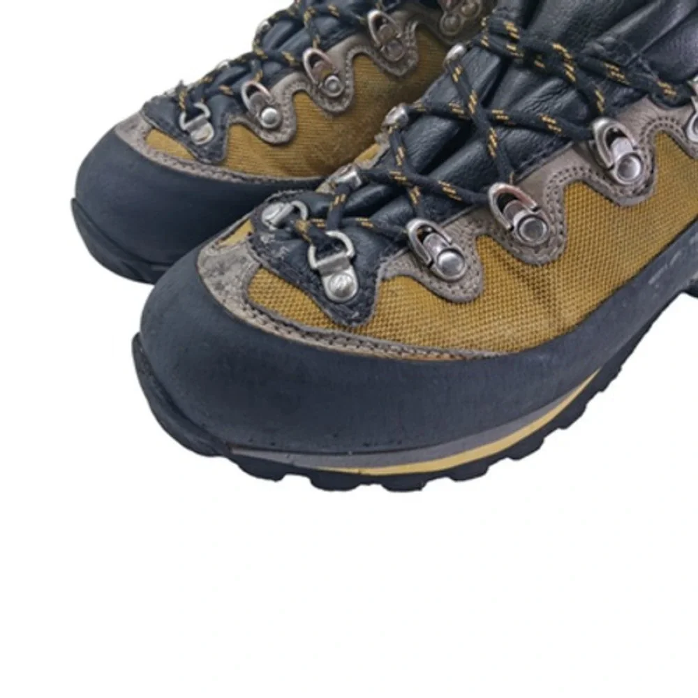 Asolo Mountain Boots Men 9.5 Yellow Gray Nylon Gore-Tex Waterproof Vibram Hiking